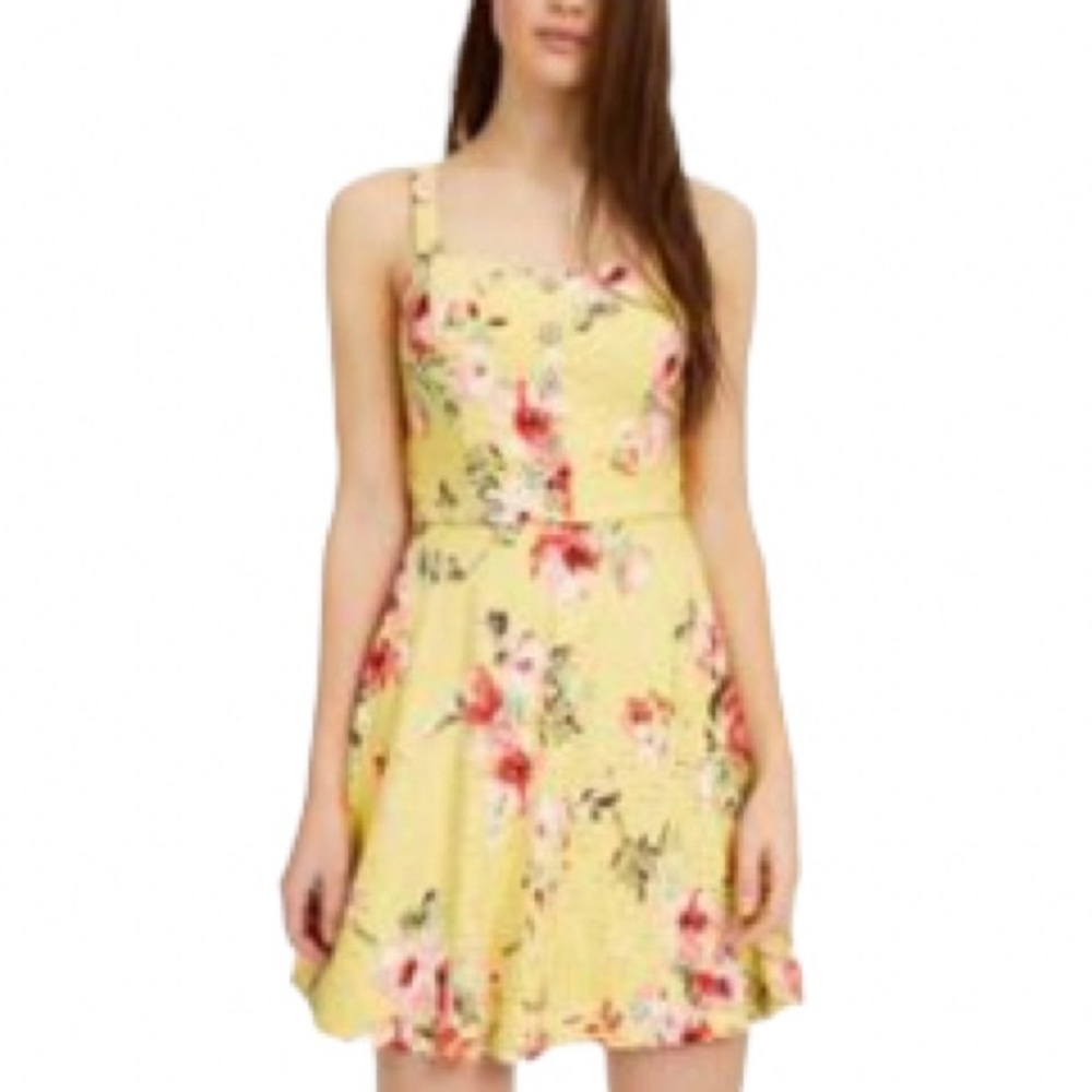 BCX Floral Print Eyelet Dress Sz Junior Medium
